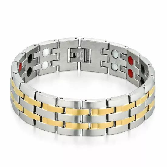 Stainless Steel Magnetic Health Power Bracelet Bagle Chain Link Men's Jewelry