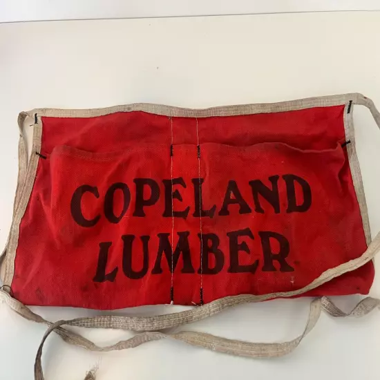 VTG Copeland Lumber Yard Apron Nail Pouch Black Orange Rare Clean General Store