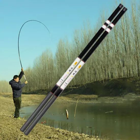 Carbon Fiberglass Fishing Rod Telescopic Hand Pole 2.7-7.2M Spinning Rod