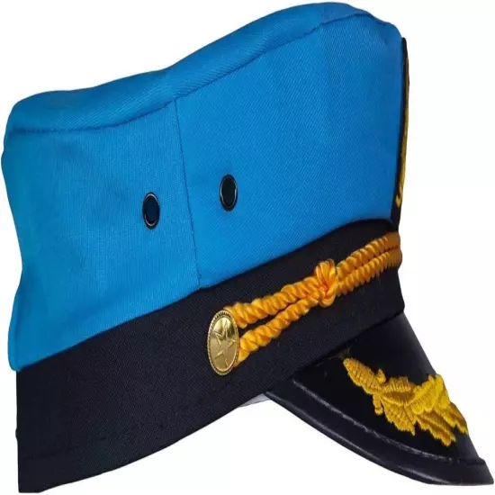 Unisex Captain Sailor Yacht Party Snapback Neon Blue Hat Cosplay Cruises New