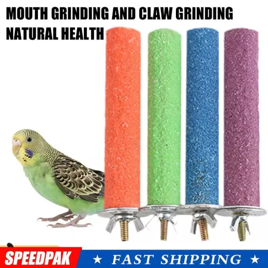 Parrot Paw Grinding Perch Stand Pets Bird Quartz Branch Chewing Budgie Toy &κ