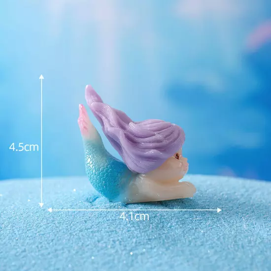 Cute Micro Colorful Artificial Coral Mermaid Resin Ornament Fish Tank Decorat Sn