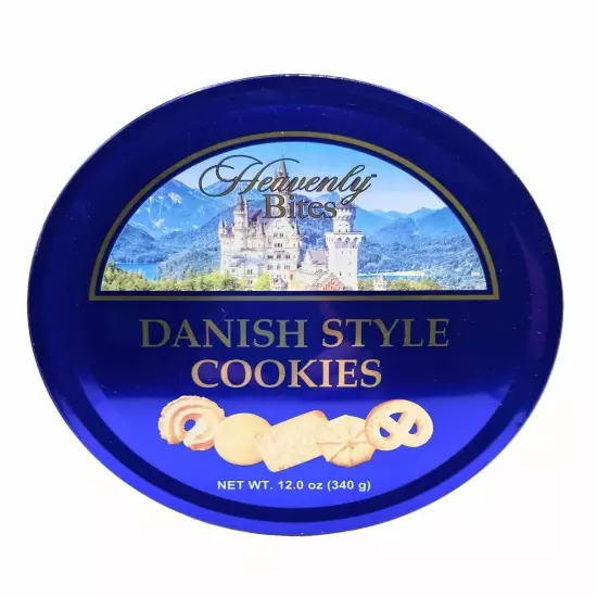 Danish Style Butter Cookies in Metal Tin 12 Ounce