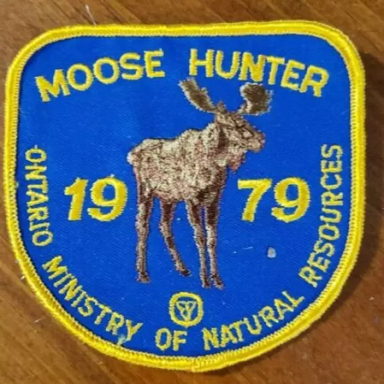 1979 Ontario Successful Moose Hunting Crest - MNR Patch Rare