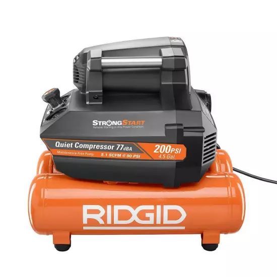 RIDGID OF45200SS 4.5 Gal. Portable Electric Quiet Air Compressor