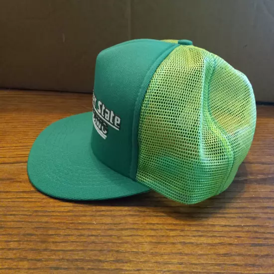 Vintage Quaker State Racing Cap Hat Snapback Trucker Green White Mesh Adjustable