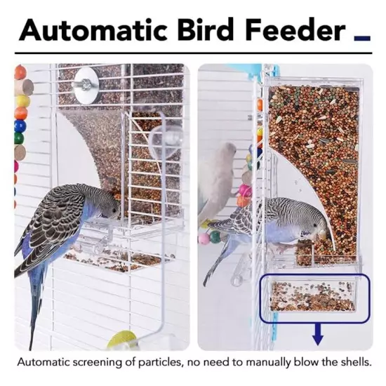 2X No Mess Bird Feeders Spill Bird Feeder for Cage Bird Water Dispenser4080