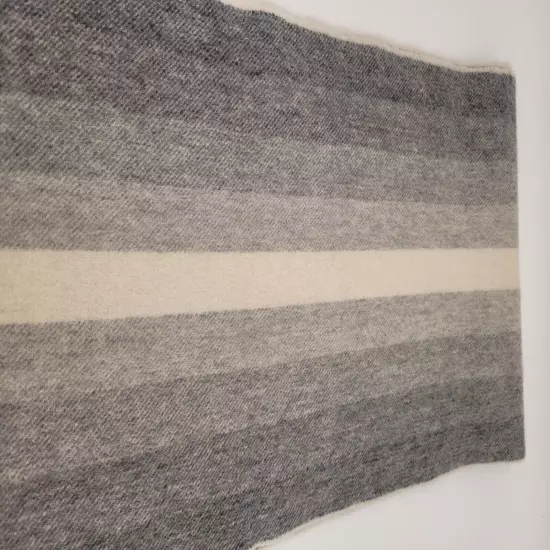 Edinburgh Cashmere Scarf Beautiful Gray Tan Cream Stripe with Fringe 72"