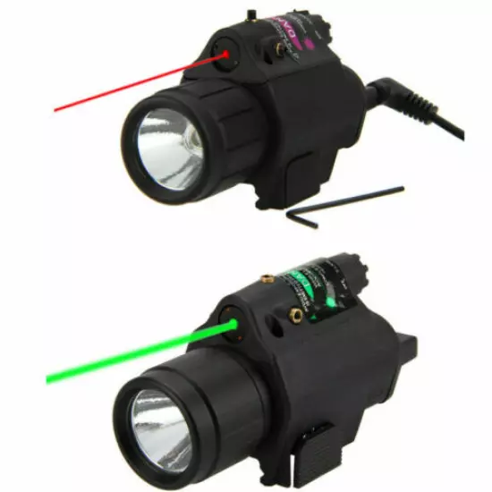 Combo LED Flashlight Green/Red Laser Sight For Pistol/gun Handgun 20mm Rail