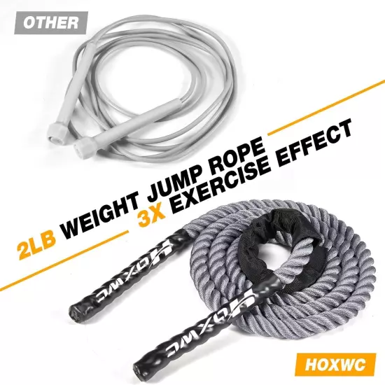 Weighted Jump Rope, Exercise Jumprope for Adults with Comfortable Grip & Carry B