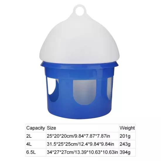 6.5L)Large Capacity Automatic Bird Feeder Water Dispenser