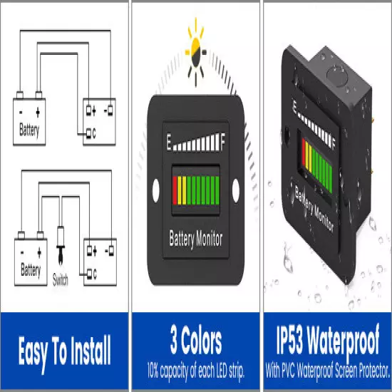 48V 72V Volt Battery Indicator Meter Gauge for Ezgo Club Car Yamaha Golf Cart CA