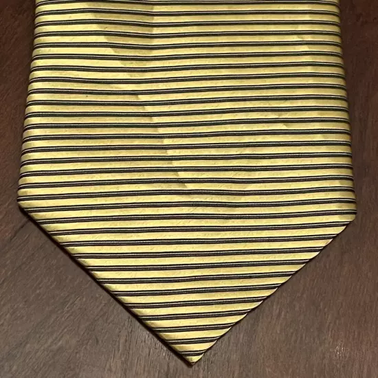 Firenze Gold Black 100% Silk Men’s Neck Tie Made In Italy