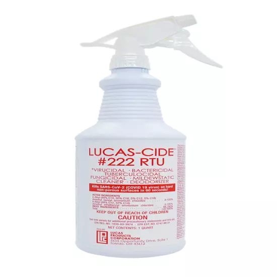 NEW! Lucas-Cide RTU Disinfectant - 32oz Spa Disinfectant Tanning Bed Cleaner