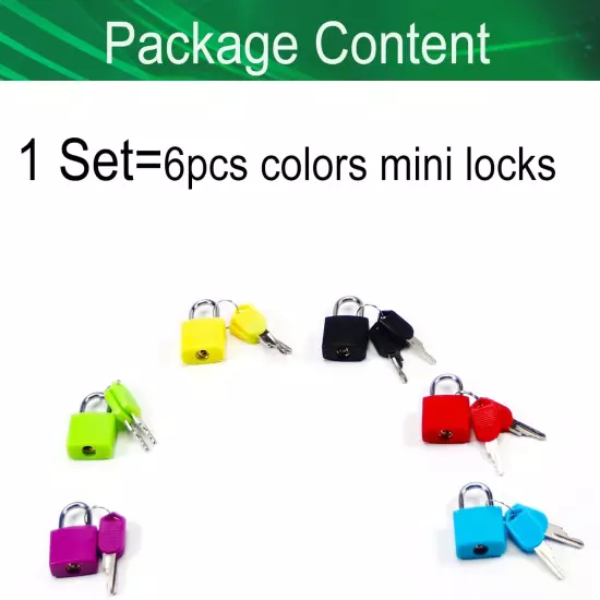 6PCS Suitcase Locks, Multicolor Luggage Padlocks Set, Lock with Keys, Small Lugg