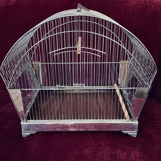 VINTAGE "HENDRYX" CHROME METAL BIRD CAGE-CIRCA 1950'S