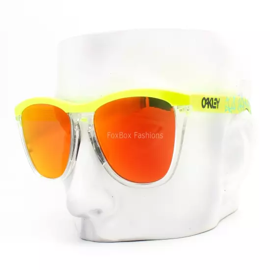 Oakley Frogskins OO9284 Sunglasses Tennis Ball Yellow / Clear Prizm Ruby w/Pouch