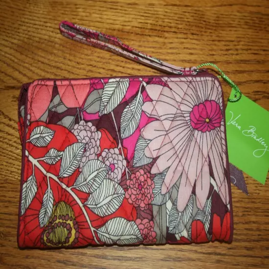 Vera Bradley FRONT ZIP WRISTLET wallet credit card holder case clutch travel NEW