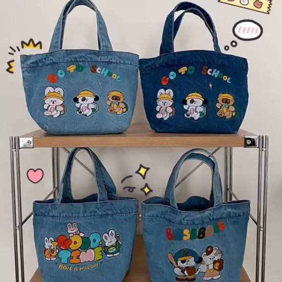 Japanese Cute Bento Bag Handbag Canvas Lunch Box Portable B8Z3 щυ