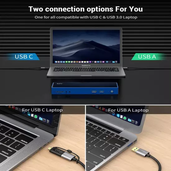 Docking Station for Macbook Windows Laptop USB 3.0 USB-C 4k Displayport HDMI