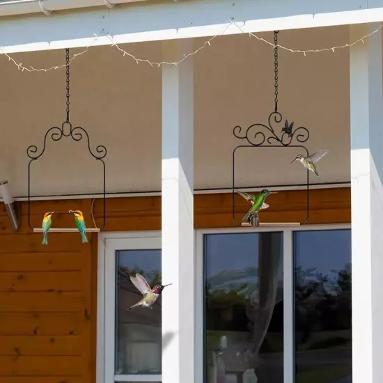 Bird Swings and Perches Frame 2 Pack, Wild Bird Swing Outdoor Bird Perch8327