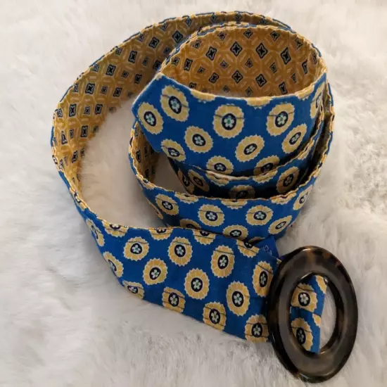 Vera Bradley Peasant Boho Cloth Belt Tortoise Shell Buckle Size S/M