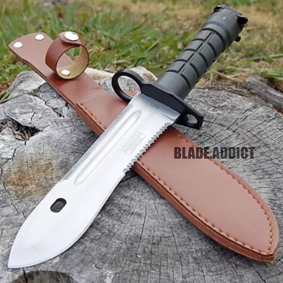 13.5" Bayonet US Military Tactical Combat Hunting Knife Survival Rambo Army GN