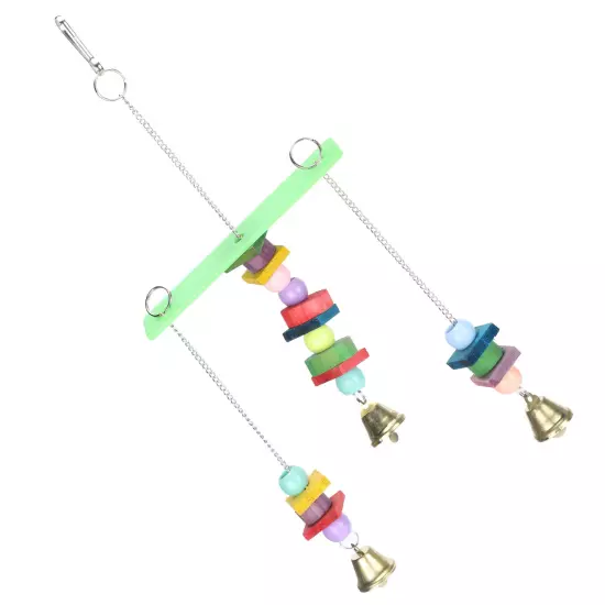 Pet Bird Swing Chew Toy Hanging Cage Multicolored Acrylic Wooden For Small M AD5