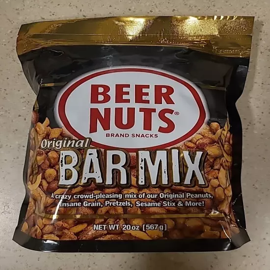 1, 20oz Bag, Beer Nuts Bar Mix, Original Bar Mix, New SEALED, Free Shipping 