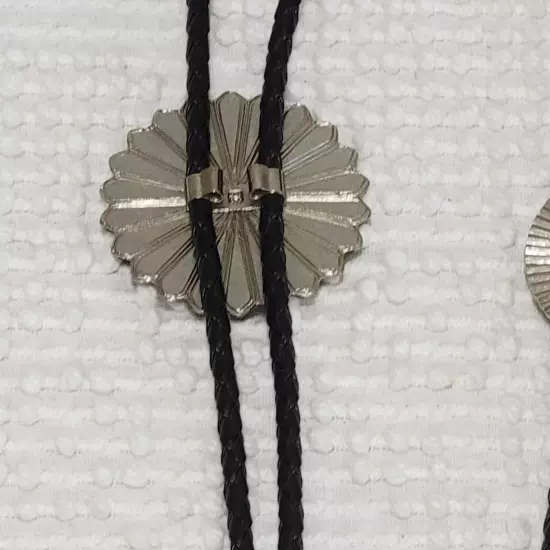 Lot of 3 BPOE Elks Lodge Bolo Tie - Silver Faux Leather Cord - Silver Tips