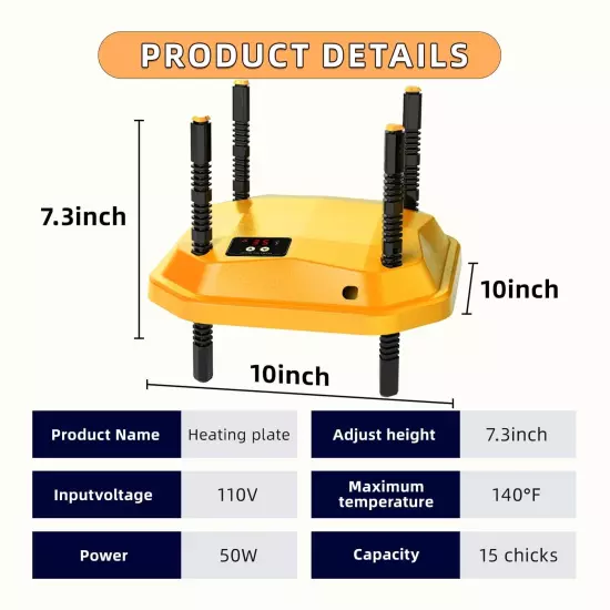 Coop Chick Brooder Heating Plate Brooder Heat Plate Warms Up to 15 Chicks - B...