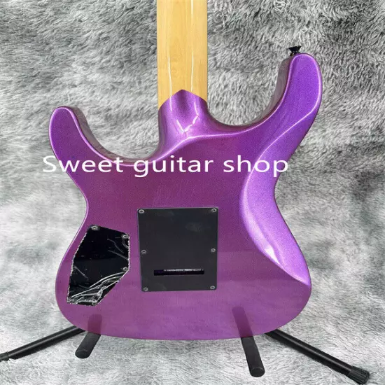 Custom Ouija Purple Electric Guitar FR Bridge Black Part Solid Body Fast Ship