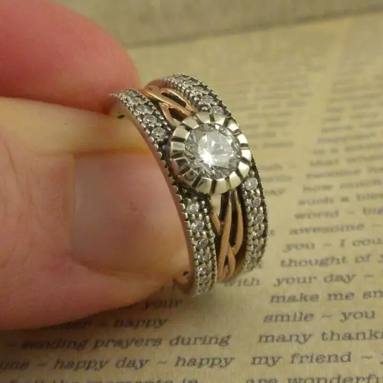 Vintage Celtic Brave Heart Ring for Men Cubic Zircon Party Jewelry Gift Sz 6-13