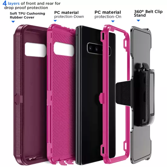 For Samsung Galaxy S10/S10+/S10e Heavy Duty Shockproof Case Cover + Belt Clip