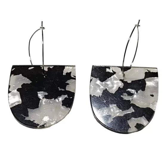 Handmade Acrylic Art Deco Cow Print Dangle Earrings Statement Fashion Jewelry