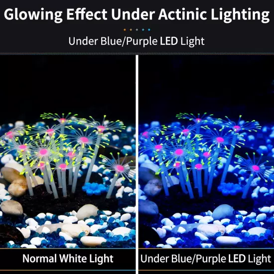 Glowing Effect Artificial Coral Plant for Fish Tank, Decorative Aquarium Ornamen