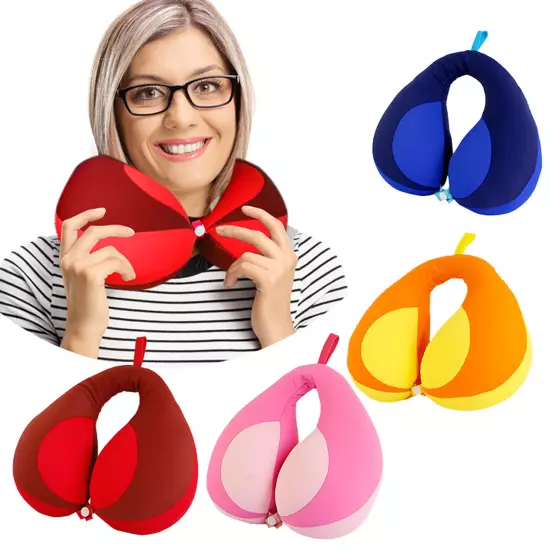 Chin Supporting Travel Neck Pillow, U-Shape Car Seat Head Travel Neck Pillow