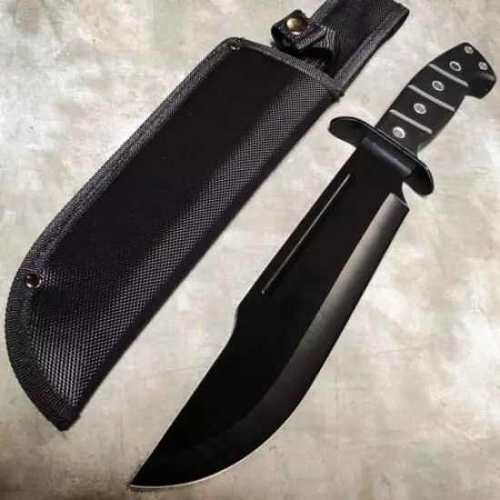 15" Army TACTICAL SURVIVAL Bowie Hunting FIXED BLADE Military Knife w Sheath