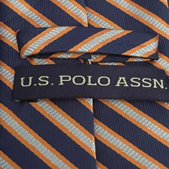 U.S Polo Assn. Blue Orange Hand Made 100% Polyester Men’s Neck Tie Made In China