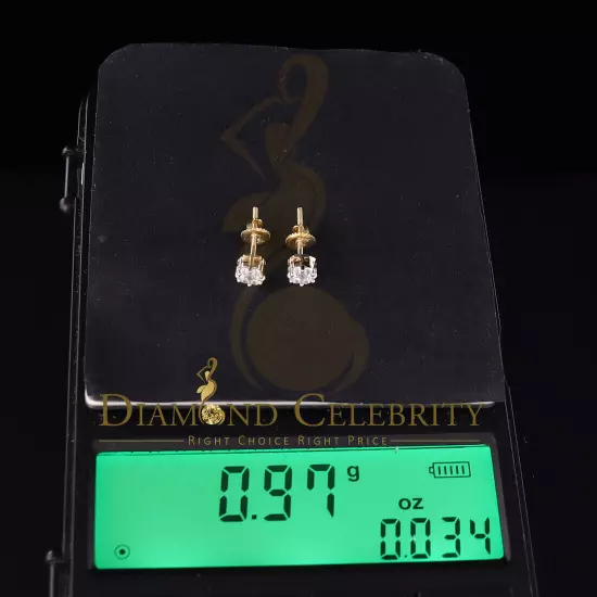 1.14ct Cubic Zirconia 925 Yellow Silver Sterling Hip Hop Floral Women's Earrings