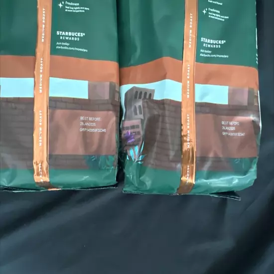 2X Starbucks Ground Medium Roast Coffee Pike Place Cocoa & Rich Praline 28oz