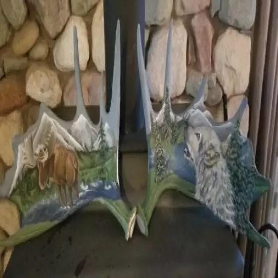 Hand Painted Moose Antlers