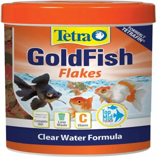 Goldfish Flakes, Nutritionally Balanced Diet for Aquarium Fish, Vitamin C Enrich