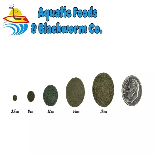 12mm - 1/2" Spirulina, Algae & Veggie Sinking Wafers for Bottom Feeders. WL-JAR