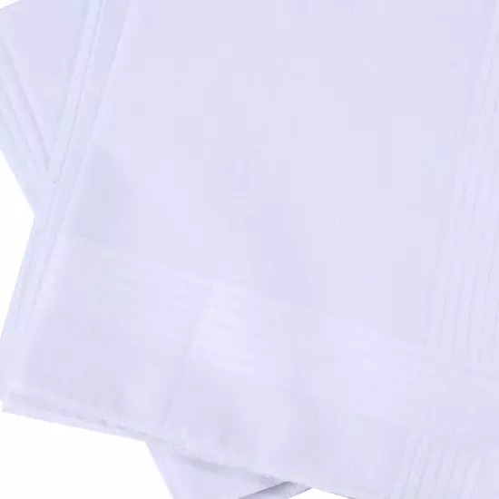 13~39PCS Cotton Men Handkerchiefs Solid Square Pocket Classic Hankies Bulk White