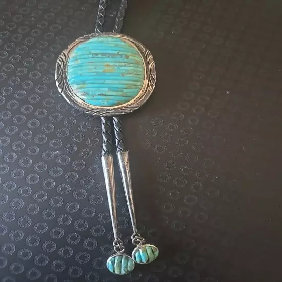 Pete Sierra Bolo Tie Cobble Stone Navajo