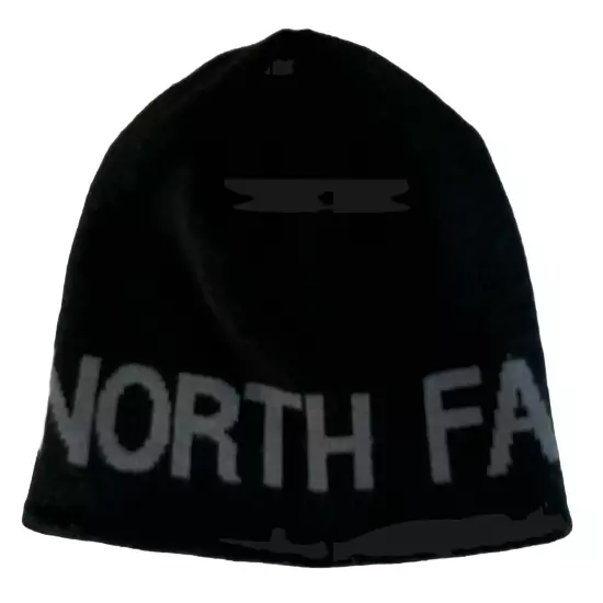 The North Face Beanie Wrap Around Logo Reversible North Face Beanie Gray/Black