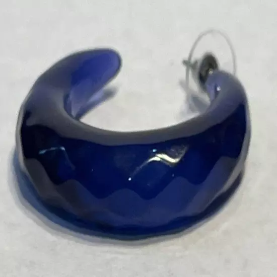 Rara Avis By Iris Apfel BLUE Faceted Translucent Resin Hoop Earrings 2014 HSN