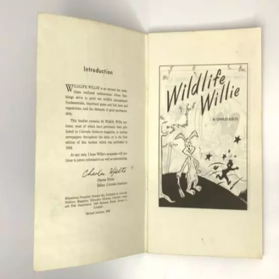 1962 Wildlife Willie By Charles Hjelte Colorado Game & Fish Cartoon Pamphlet #6