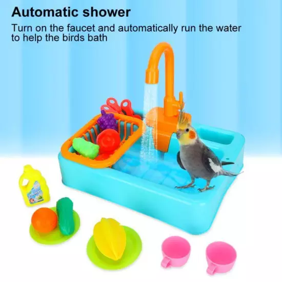 Pet Bird Bath Shower Tub Automatic Multifunctional Bathing System for Birds